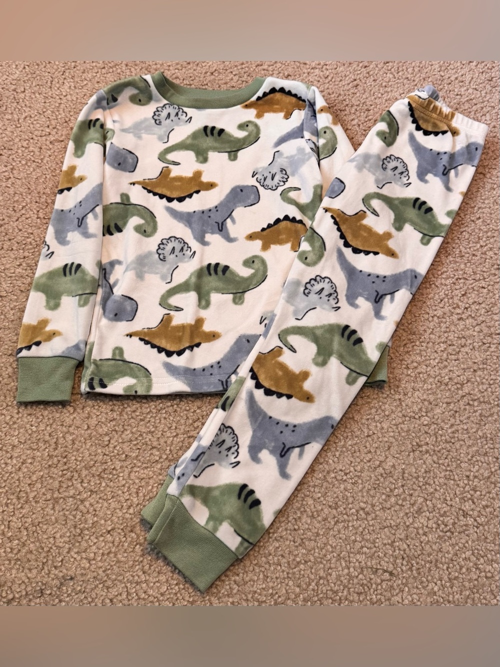 The Children's Place Green, Gray & Brown Dinosaur Pajama Set